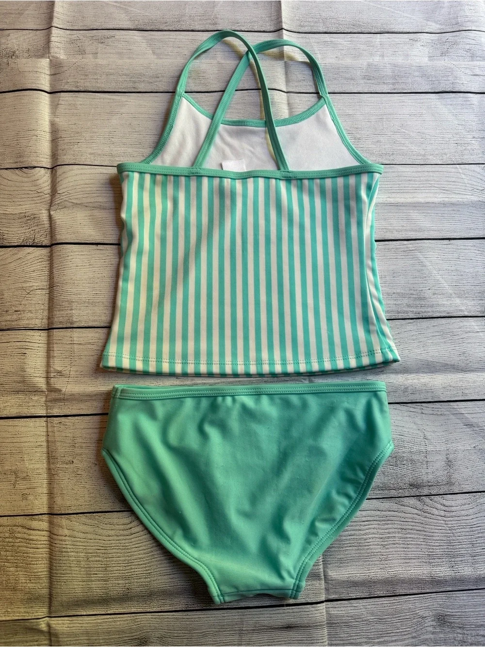 Cat & Jack Mint Green & White Striped Tankani size Small